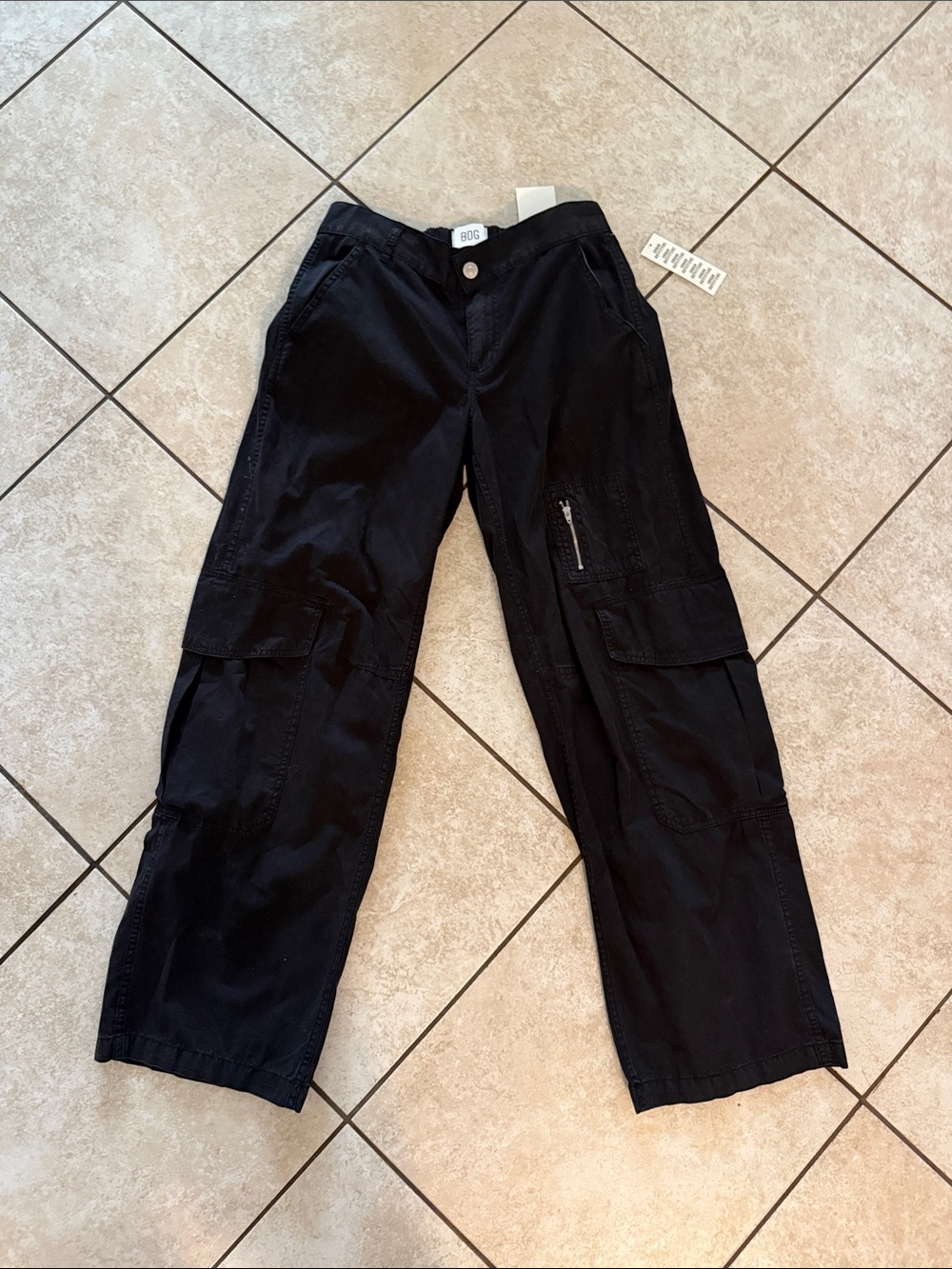 BDG Black Cargo Pants with Zipper Pocket